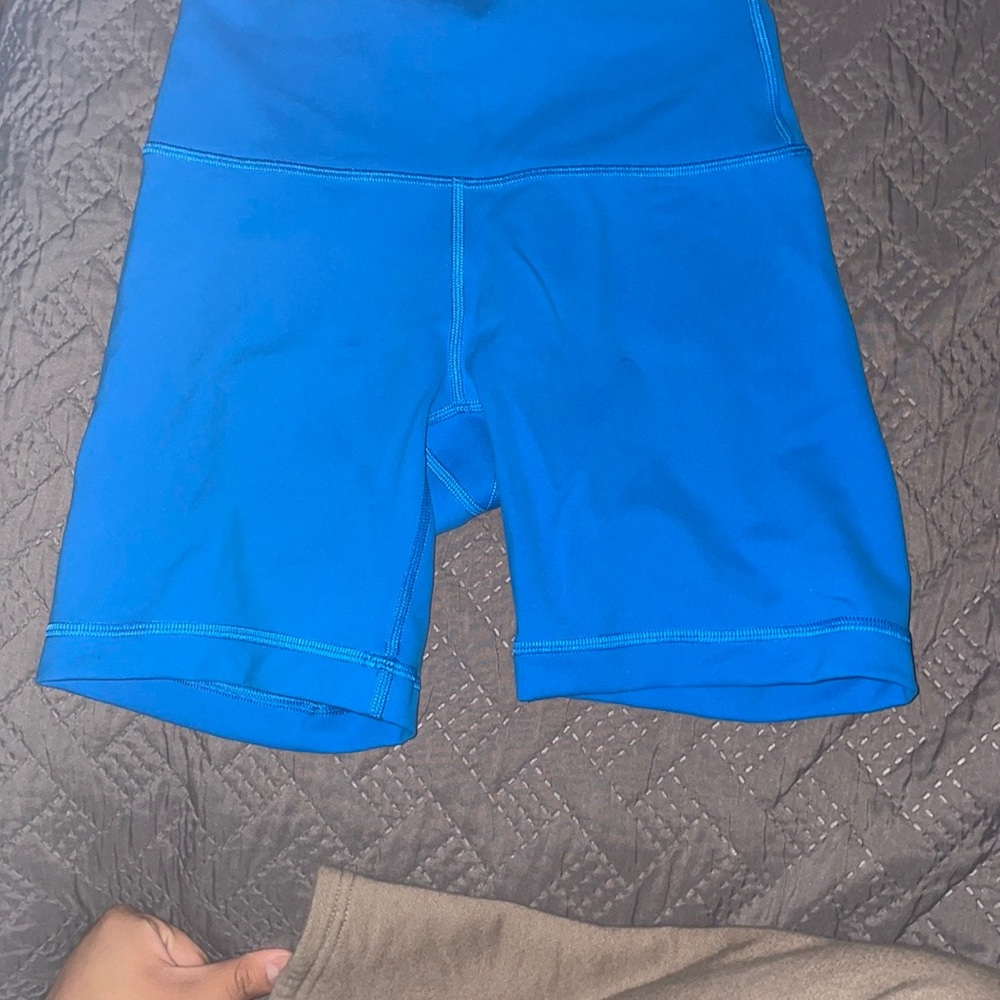 Lululemon Athletica Blue Bike Shorts High Waist Compression